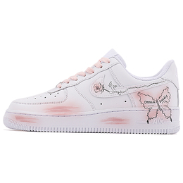 Кроссовки Nike Air Force 1 Skateboard Shoes Women's Low-Top White Pink dd8959-100(teamthree-玫瑰蝴蝶白粉) | white/pink