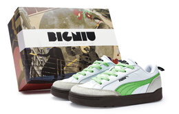Кроссовки Puma Park Lifestyle Skateboarding Shoes Unisex Low-top Grey/Green/White, белый/серый/зеленый 397262-01(team80-男女同款奔流绿s-box) | white/gray/green