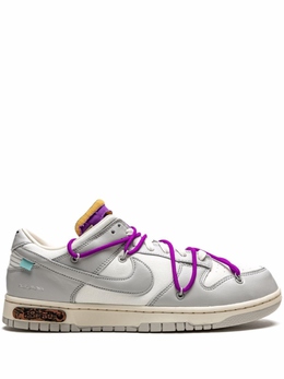 Кроссовки Nike х Off-White Dunk Low, серый/белый/фиолетовый dm1602111 | серый