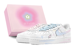 Кроссовки Nike Air Force 1 Skateboarding Shoes Unisex Low-top White/Blue/Pink, белый/синий/розовый cw2288-111(team88-丘比之心s-box) | white/blue/pink