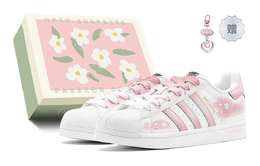 Кроссовки для скейтбординга Superstar Series, унисекс, низкие, белый Adidas eg4958(teams2-漫山璎洛s-box) | pink
