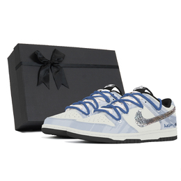 Nike Кроссовки для скейтбординга Dunk Dust Collection, нескользящие, износостойкие, легкие, белые, синие, унисекс dd1391-100(team496-星河长明 s-box) | white blue