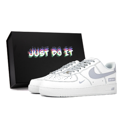 Кроссовки Air Force 1 для скейтбординга унисекс с низким верхом Nike, цвет Gray-White Box 315122-111(team18-线条灰白) | gray-white box