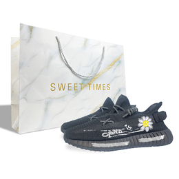 Кроссовки Yeezy Boost 350 V2 Lifestyle унисекс с низким верхом, белый/желтый Adidas hq4540(team478-玛格丽特s-box) | black