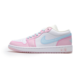 Баскетбольные кроссовки Air 1 Vintage Unisex Low-Top White/Pink/Blue Jordan hm3706-141（team448-清新小猫） | pink/white, blue