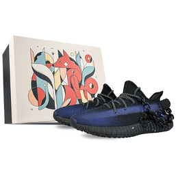 Кроссовки Yeezy Boost 350 V2 Lifestyle унисекс с низким верхом синего цвета Adidas, черный hq4540(team40-午夜海滩sbox) | black