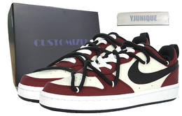 Кроссовки Nike Court Borough Skateboard Shoes Women's Low-Top Black, черный bq5448-115（team110-变幻109sbox） | deep red
