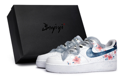 Кроссовки Air Force 1 для скейтбординга унисекс с низким верхом, синий/розовый Nike cw2288-111(team80-男女海棠月璃s-box) | white/blue/pink