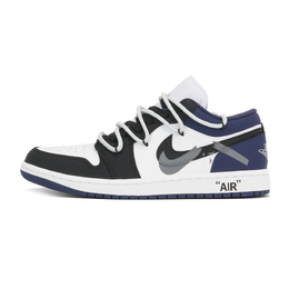 Кроссовки Air Jordan 1 Vintage Basketball Shoes Unisex Low-Top Black 553558-141(team210-潮酷2.0) | blue
