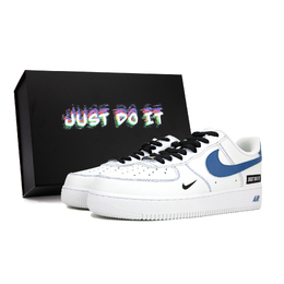 Кроссовки Air Force 1 для скейтбординга унисекс с низким верхом Nike, цвет Black, White, Blue - Box 315122-111(team18-线条黑白蓝) | black, white, blue - box
