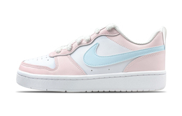 Кроссовки для скейтборда Court Borough 2 женские, низкие, синий Nike bq5448-100（team49-夏日椰椰冰） | white/pink