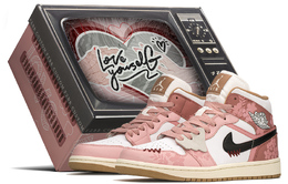 Баскетбольные кроссовки Air 1 Vintage женские, среднего размера, черный/розовый Jordan bq6472-103(teama-小兰花s-box) | pink/black
