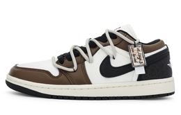 Jordan Баскетбольные кроссовки Air 1 Vintage, унисекс, низкие, белые fb9893-101(team80-男女同款可可摩卡) | brown white