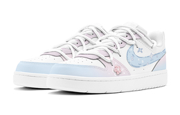 Кроссовки Nike Court Borough Skateboard Shoes Women's Low-Top Blue, синий bq5448-100(teams-春日花海s-box) | pink