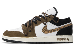 Баскетбольные кроссовки Air 1 Vintage женские с низким верхом коричневый/белый Jordan dz5368-201(team拾柒-女款曲奇摩卡爆裂纹球鞋) | brown/white