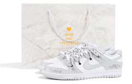 Мужские кроссовки для скейтбординга Nike Dunk, Gray/White dv0831-101(team32-男款灰白做旧sbox) | gray/white