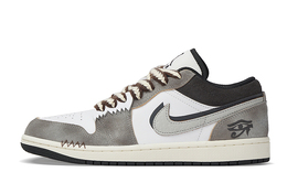 Баскетбольные кроссовки Air 1 Vintage женские с низким верхом серый/белый Jordan dz5368-201(team拾柒-女款低帮古埃及图腾球鞋) | gray white