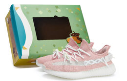 Кроссовки Yeezy Boost 350 V2 Lifestyle унисекс с низким верхом белого цвета Adidas, розовый/белый hq6316(team80-男女同款月光粉s-box) | pink/white