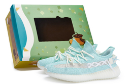 Кроссовки Yeezy Boost 350 V2 Lifestyle унисекс с низким верхом белого/синего цвета Adidas, синий/белый hq6316(team80-男女同款月光蓝s-box) | blue/white