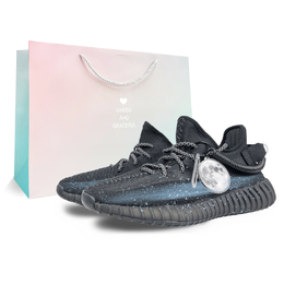 Кроссовки Yeezy Boost 350 Lifestyle унисекс с низким верхом черного, синего, серого цвета Adidas hq4540(team401-银河幻影sbox) | navy blue