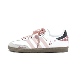 SAMBA OG Обувь для скейтборда унисекс, низкие кеды, розовый Adidas, белый/розовый b75806(team肆叁柒-小熊耶比) | white/pink