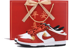 Кроссовки для скейтбординга Dunk унисекс с низким верхом белый/красный Nike dd1391-100(team59-女款白红sbox) | pink
