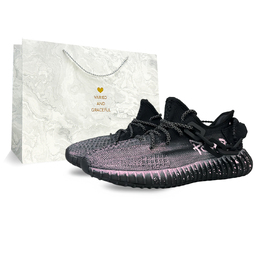 Кроссовки Yeezy Boost 350 V2 Lifestyle унисекс с низким верхом розового цвета Adidas, черный hq4540(team373-黑暗权利粉s-box) | black