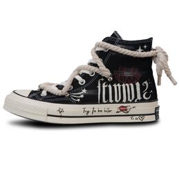 Парусиновые кеды Chuck 70 Унисекс С Высоким Берцем Белого цвета Converse, черный/белый 162050c（team293-情绪日记） | black/white