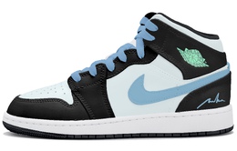 Баскетбольные кроссовки Air 1 Vintage женские с высоким верхом, черный/синий Jordan dq8423-103(team拾玖-简约蓝) | black blue