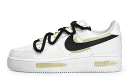 Кроссовки Air Force 1 для скейтбординга, унисекс, низкие, черный/желтоватые Nike cw2288-111(team80-卷青空淡黄s-box) | white/black/light yellow