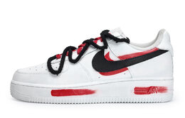 Кроссовки для скейтбординга Air Force 1 женские с низким верхом, черный/красный Nike dh2920-111(team80-女卷青空红s-box) | white/black/red