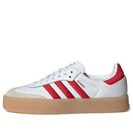 Кроссовки самбэ Adidas, белый id0438 | cloud white/better scarlet/cloud white