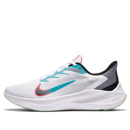 Кроссовки zoom winflo 7 Nike, белый cj0302-102 | white/black/flash crimson/oracle aqua/vapor green