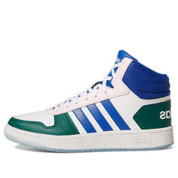 Кроссовки neo hoops 2.0 средние кроссовки Adidas, белый gy5900 | cloud white / royal blue / green