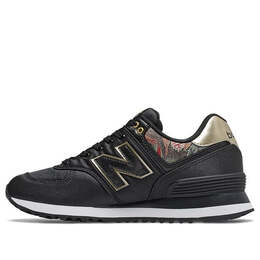 Кроссовки 574 серии золото New Balance, черный wl574snc | black/gold/white