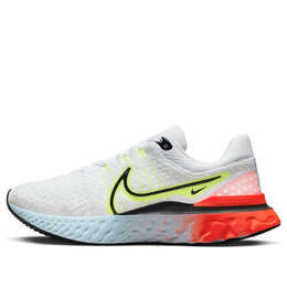 Кроссовки react infinity run flyknit 3 Nike, белый dx3351-100 | white/volt/bright crimson/black