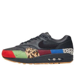 Кроссовки air max 1 Nike, черный 910772-001 | black/black-university red-intl blue