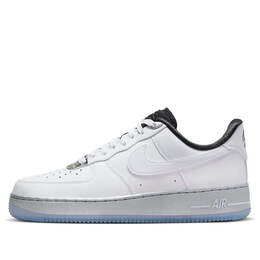 Кроссовки женские Nike Air force 1 кожаные с перфорацией, белый dx6764-100 | white / white-metallic silver-black