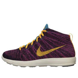Кроссовки lunar flyknit chukka Nike, черный 554969-085 | black/lsr orng-grnd prpl-n trq
