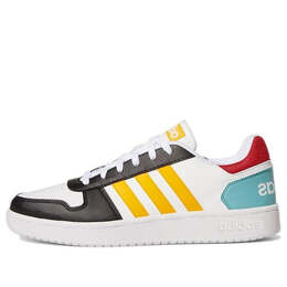 Кроссовки neo hoops 2.0 Adidas, белый gy5899 | white/black/yellow