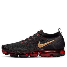Кроссовки air vapormax 2 flyknit Nike, черный bq7036-001 | black/metallic gold-university red