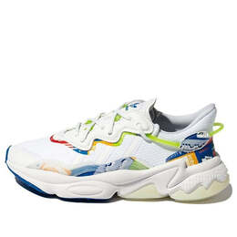 Кроссовки оригиналы ozweego Adidas, белый gx2714 | white/blue/red