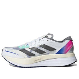 Кроссовки adizero boston 11 Adidas, белый hq3693 | white/black/purple/rose red