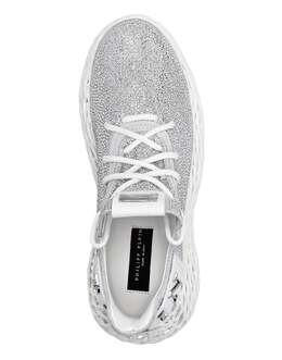 КРОССОВКИ RUNNER $KELETON ИЗ ЗАМШИ СО СТРАССАМИ Philipp Plein, цвет Crystal 7657281388604 | crystal