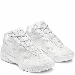 Converse Volt Mid Ladies Тройные белые кожаные высокие кеды, белый 7110553337916 | white
