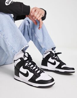 Nike - Dunk Hi Retro - Черно-белые высокие кеды 116894532 | bianco e nero