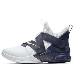 Кроссовки lebron soldier 12 sfg ep Nike, белый ao4055-100 | white/navy blue