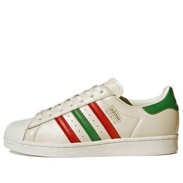 Кроссовки оригинальные суперзвезды обувь Adidas, белый fz5435 | white/green/red