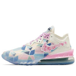 Кроссовки atmos x lebron 18 low ep Nike, белый cv7564-101 | pale ivory/light arctic pink/leche blue