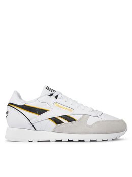 Кроссовки мужские Reebok Classic Leather кожаные с перфорацией, бело-серый classic leather id1578 | weiß